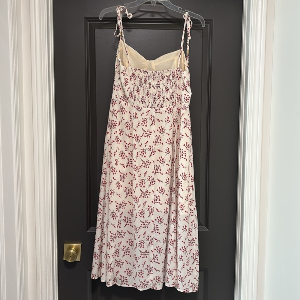 Here Comes The Sun cream red floral dress L - Picture 4 of 5